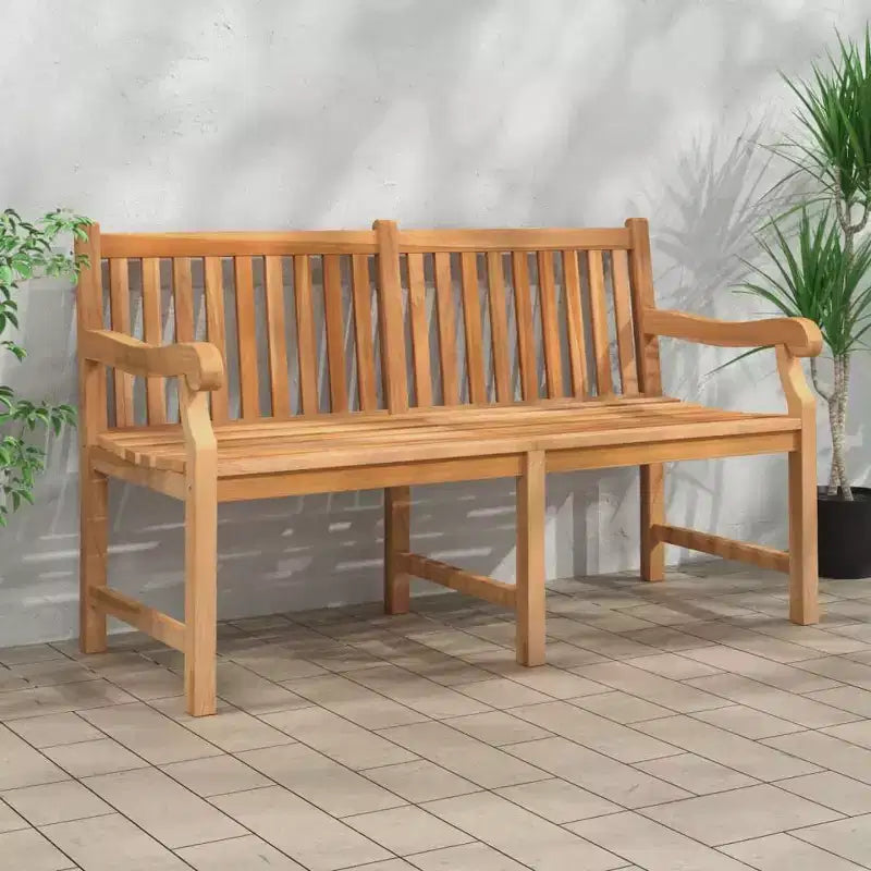 vidaXL Gartenbank aus massivem Teakholz, Sitzgelegenheit für den Außenbereich, Terrassenmöbel