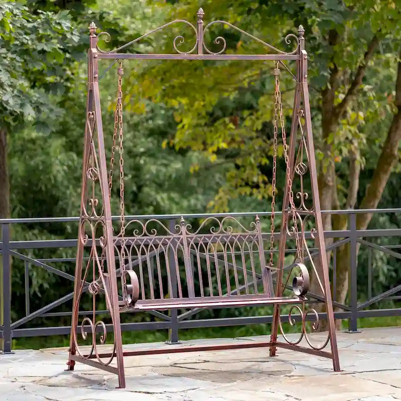 Eisenschaukelbank Tserovani in Bronze - 57,5x35x91