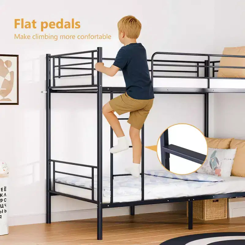 Karl Home Etagenbett aus Stahl für zwei Personen, mit Leiter, für Schlafzimmer oder Wohnheimzimmer, für Kinder und Erwachsene