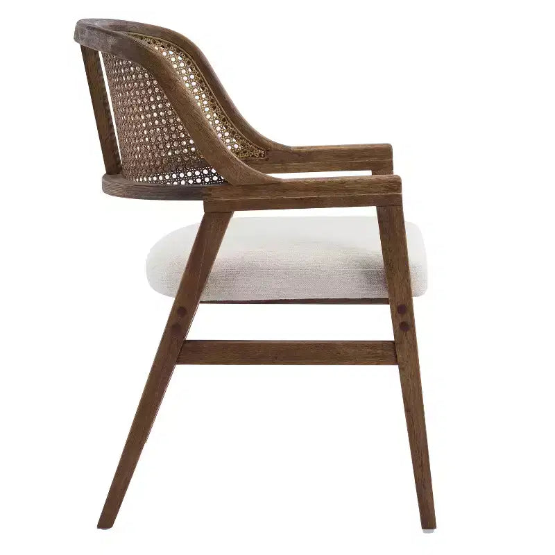 Christopher Knight Home Bennett Mid-Century Modern Essgruppe aus Holz, 5-teilig, ausziehbarer Tisch und 4 gepolsterte Stühle mit Rohrgeflecht-Rückenlehne