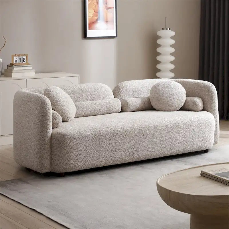 Modernes, bequemes 3-Sitzer-Sofa mit Samtbezug und Füßen