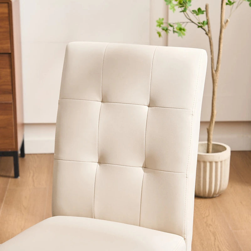 Esszimmerstühle mit Tufting und Kunstlederbezug, 2er-Set
