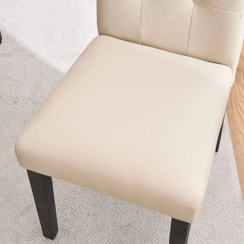 Esszimmerstühle mit Tufting und Kunstlederbezug, 2er-Set