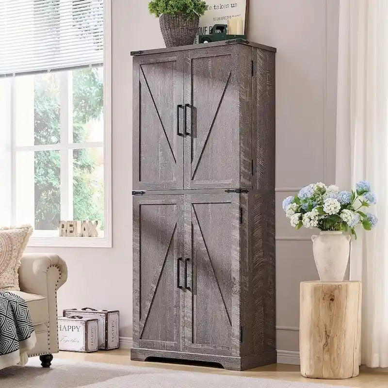72 Zoll Küchenschrank im Landhausstil mit Scheunentüren