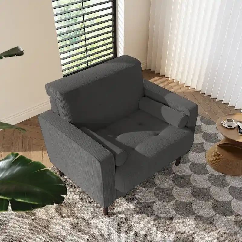 Moderne Polster-Akzentstühle, Cord-Breitsessel für Wohnzimmer