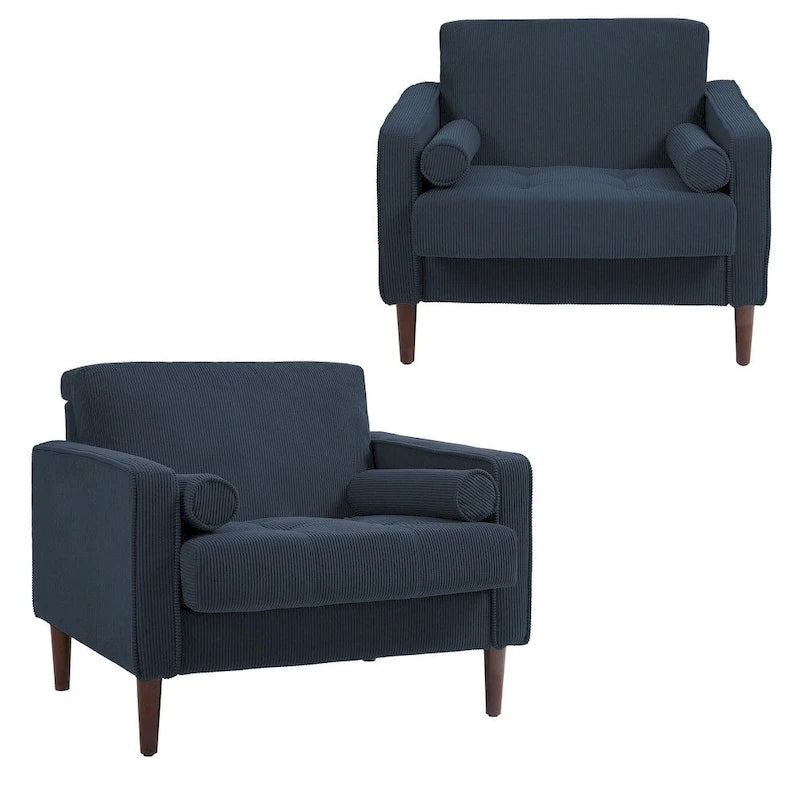 Moderne Polster-Akzentstühle, Cord-Breitsessel für Wohnzimmer