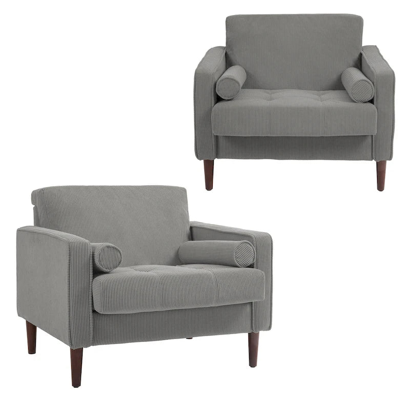 Moderne Polster-Akzentstühle, Cord-Breitsessel für Wohnzimmer