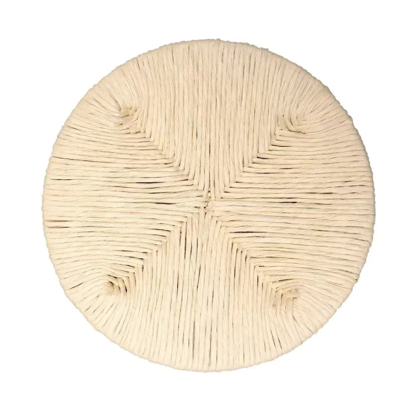 Handgewebte Papierkordel Barhocker mit Rückenlehne, 2er-Set