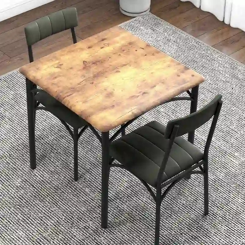 Küchentisch-Set für 2 Personen mit gepolsterten Stühlen