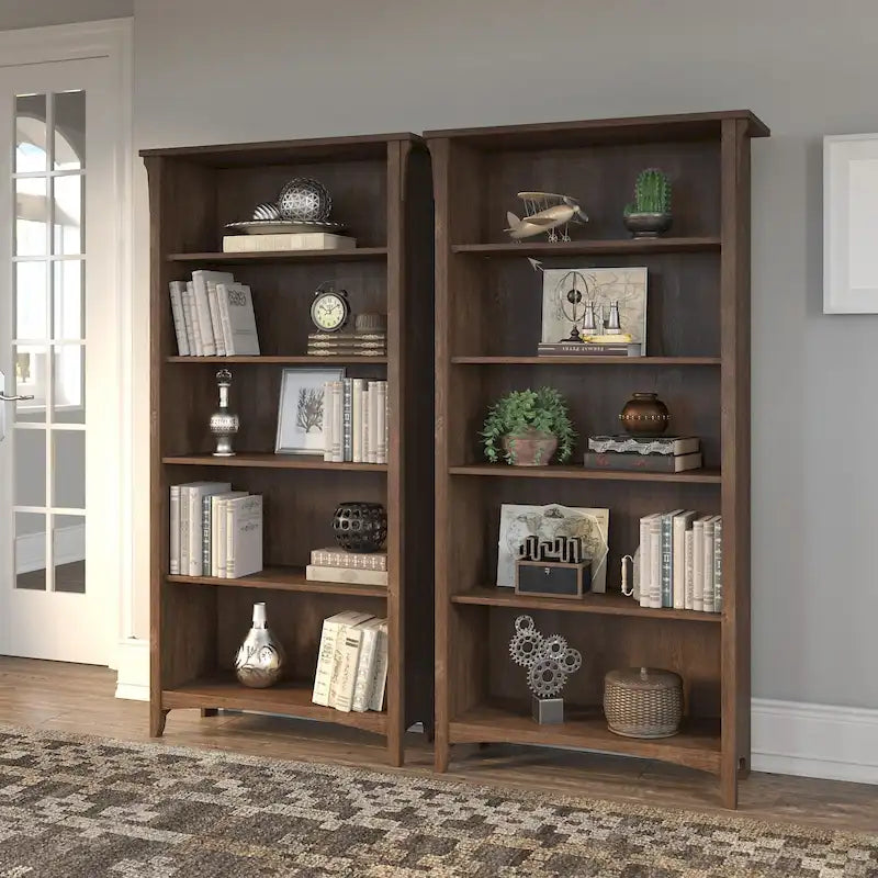Salinas hohes Bücherregal mit 5 Ablagefächern (2er-Set) von Bush Furniture