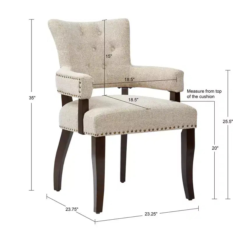 2er-Set Brooklyn Esszimmer-Armstühle Creme