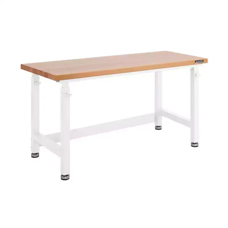 Robuster, höhenverstellbarer Werktisch 60 mit Holzplatte
