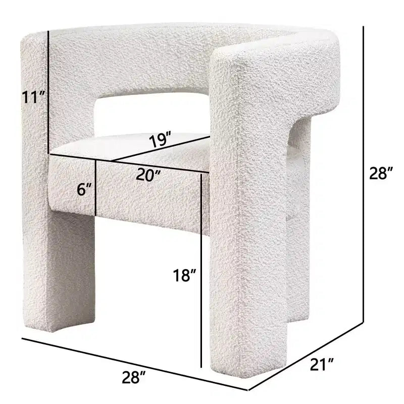 2er-Set 28 breite Polster-Sessel mit Bouclé-Bezug – Kinwell