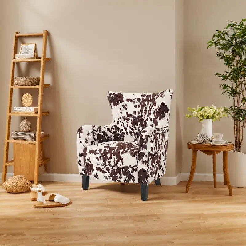 Moderner Retro-Armlehnstuhl, 30,25 Zoll hoch, gepolstert mit Holzbeinen für das Wohnzimmer