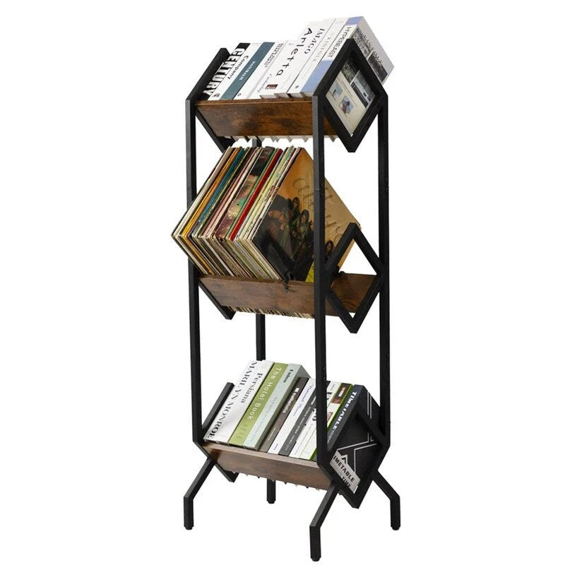 3-stufiges Vinyl-Schallplattenregal – 14.2T x 16.1B x 50H