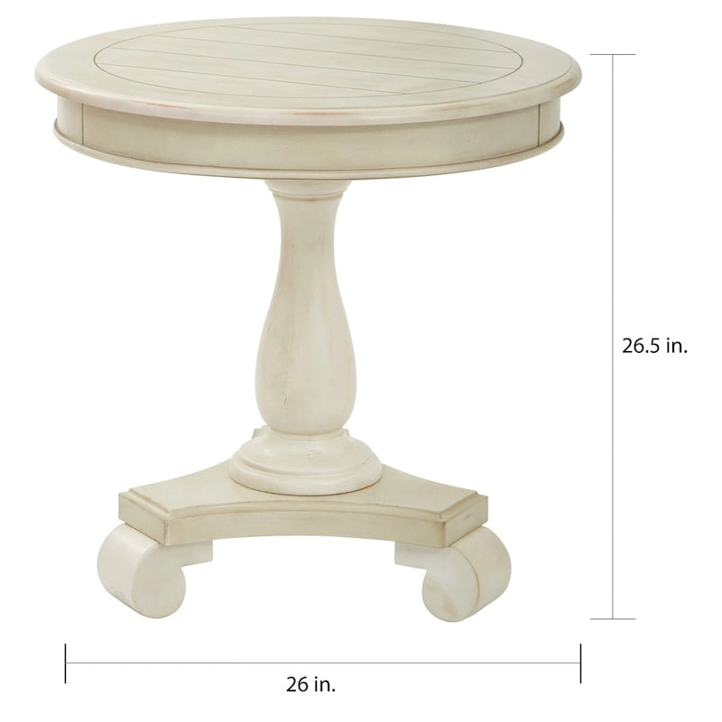 Porch & Den Viola handbemalter traditioneller runder Beistelltisch