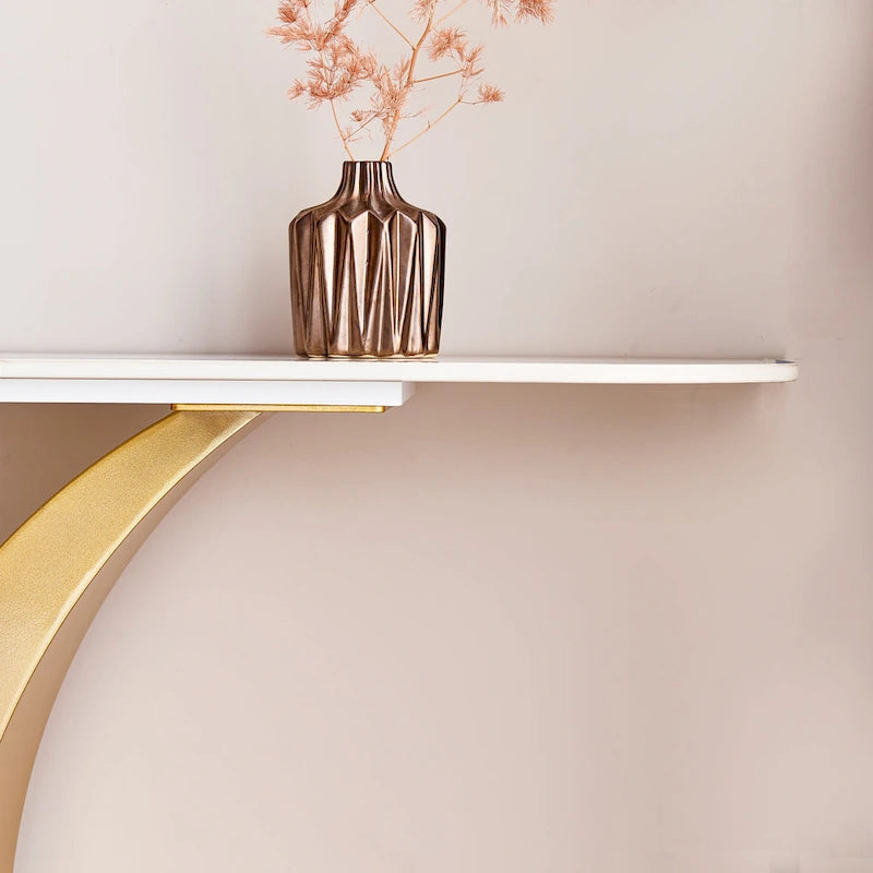 Moderner Konsolentisch, exquisites Formdesign, Metallrahmen mit verstellbaren Fußgleitern für den Eingangsbereich