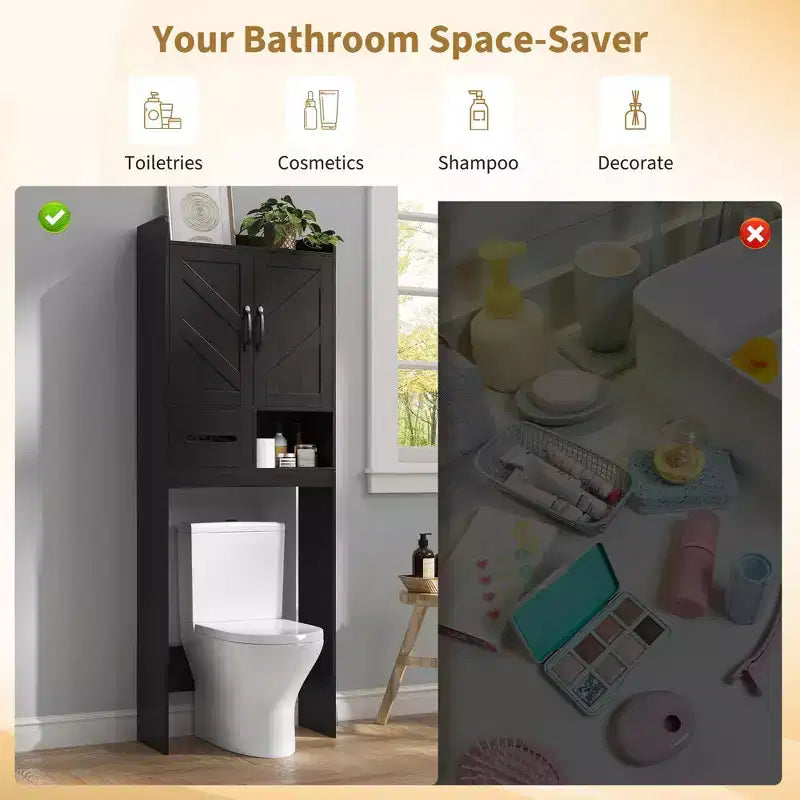 Toiletten-Überbauschrank, freistehender Badezimmer-Organizer für Bad, Toilette und Waschküche