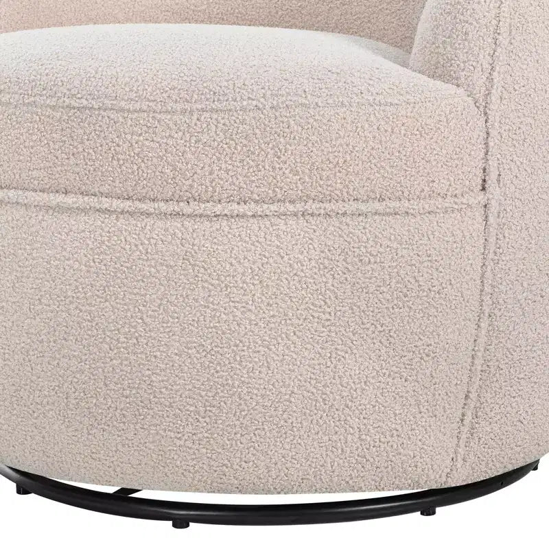 Roundhill Furniture Galleria 360° drehbarer Barrel Chair aus Kunst-Lammfell