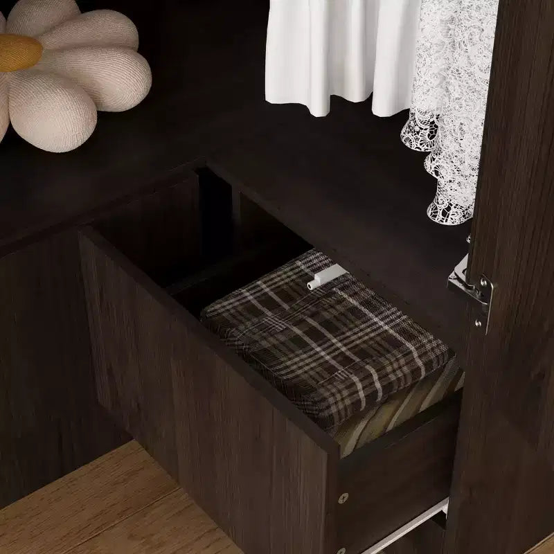 Hitow minimalistischer Eckkleiderschrank mit Doppeltür und Schubladendesign
