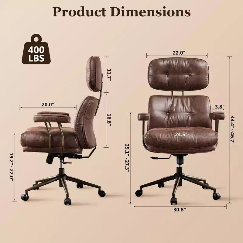 HOMLUX ergonomischer Chefsessel mit hoher Rückenlehne und Neigefunktion, komfortabler Lenden- und Nackenstütze