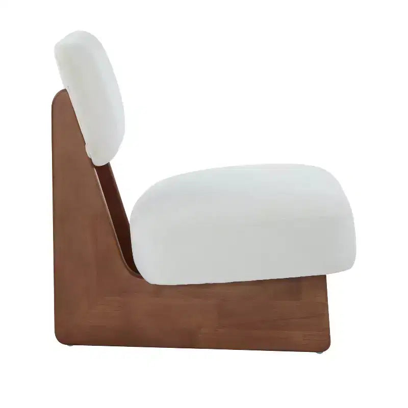 Set aus 2 modernen beigen Loungesesseln mit Polyesterbezug, stabilem Holzgestell, für verschiedene Räume