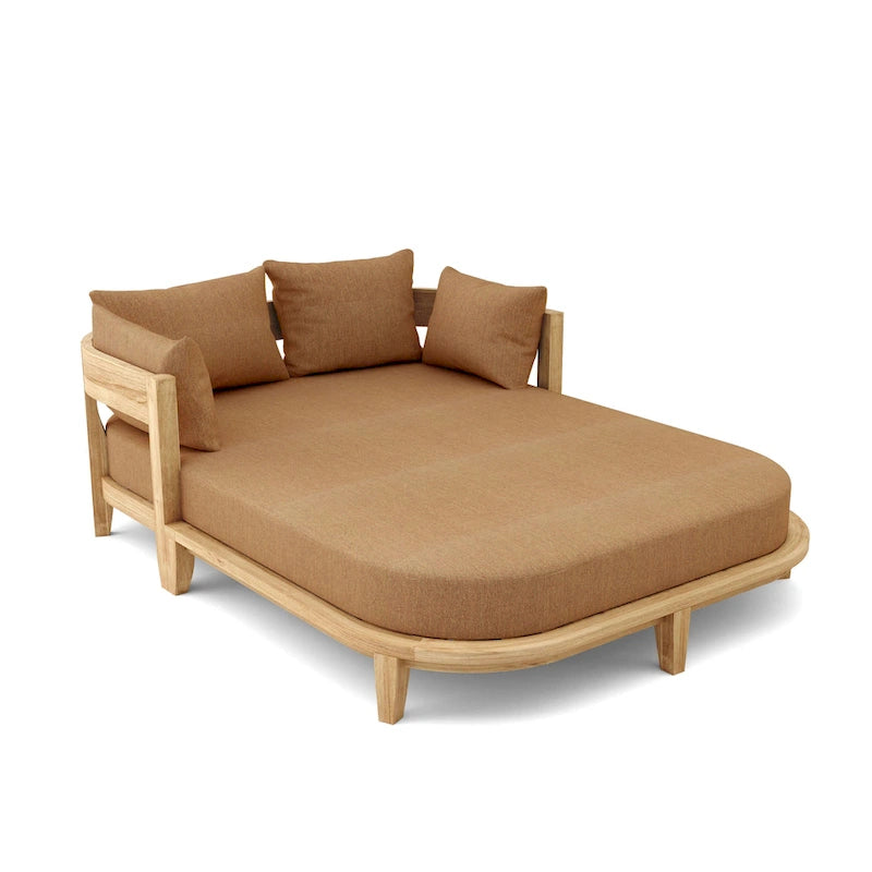 Coronado Teak-Garten-Tagesbett mit Sunbrella-Polstern