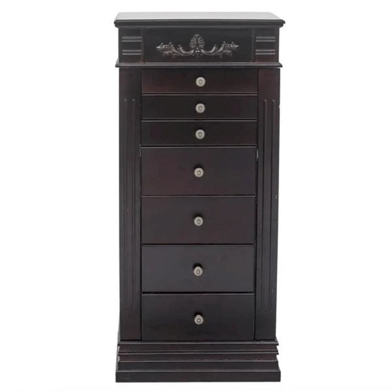 Stilvoller Schmuckschrank mit Spiegel und Kettenhaken - 18,5 x 12 x 42