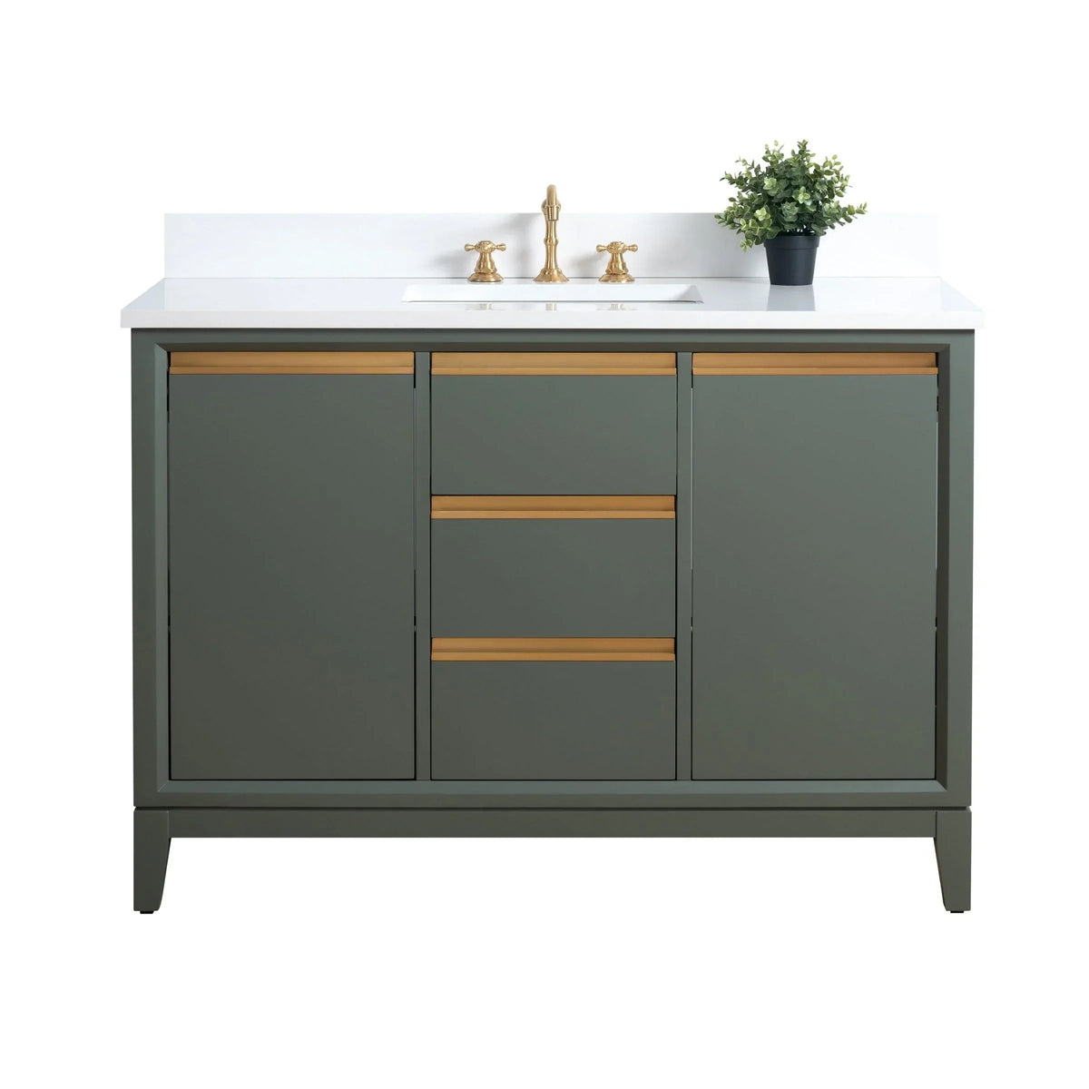 Vanity Art Badezimmerschrank mit Keramikwaschbecken und Platte aus technischem Marmor