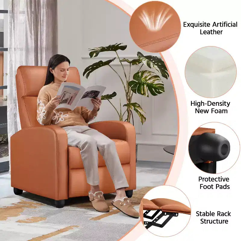 Yaheetech 2er-Set moderne Relax-Sofas aus PU-Leder für Wohnzimmer und Schlafzimmer