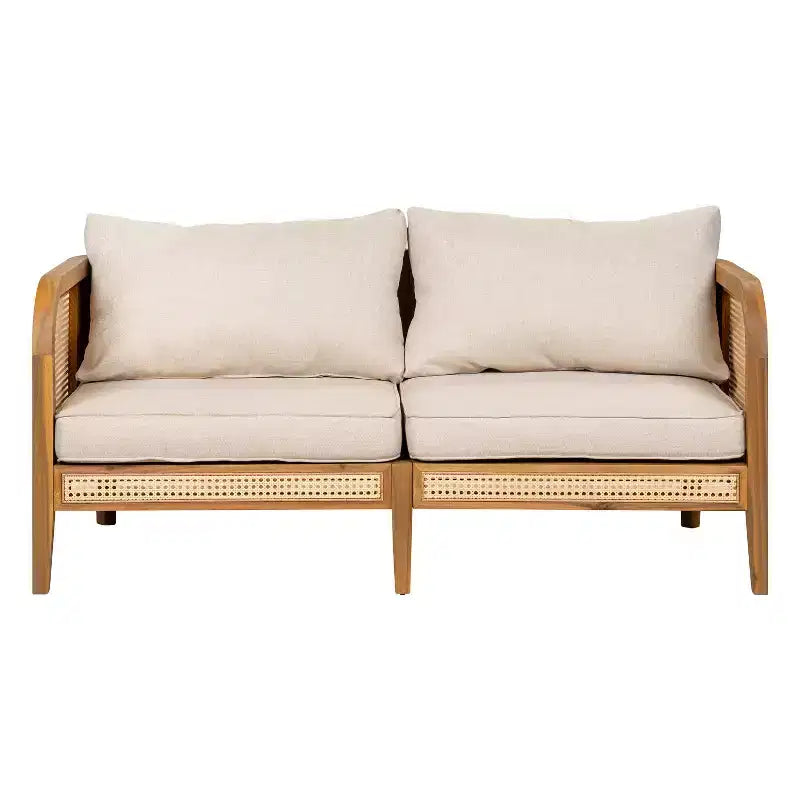 Christopher Knight Home Maciej 3-teiliges Outdoor-Sitzgruppen-Set aus rustikalem Akazienholz und Rattan