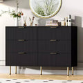 COZONY 6-Schubladen-Kommode mit geriffeltem Design, moderner Holz-Aufbewahrungsschrank, breite Schubladenkommode für Schlafzimmer, Wohnzimmer und Eingangsbereich