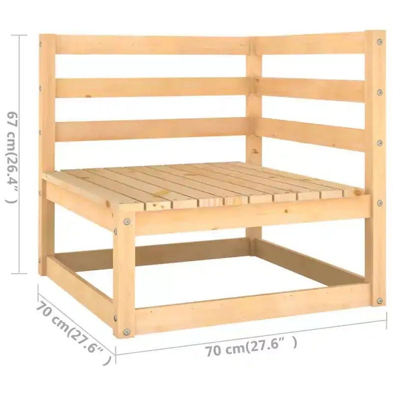 vidaXL 10-teiliges Gartenmöbelset, Outdoor-Ecksofa aus massivem Kiefernholz
