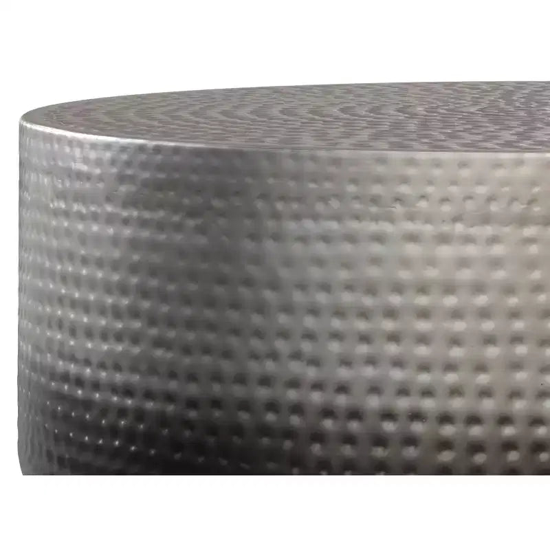 Kacy 36 Zoll breiter, moderner Couchtisch aus Metall in Silber-Ombré, montiert