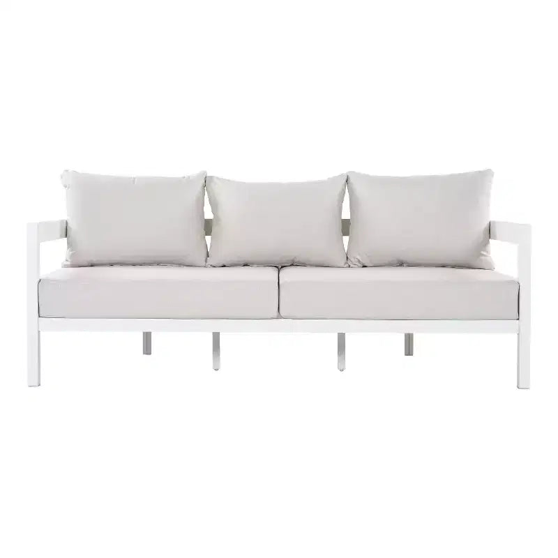 Christopher Knight Home Althea 5-teilige moderne, geschwungene Aluminium-Lounge-Garnitur für den Außenbereich mit Glastisch