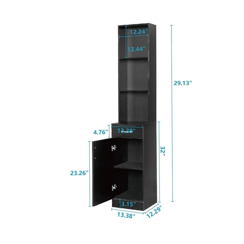 Hängeschrank fürs Badezimmer, Schwarz, High Cabinet