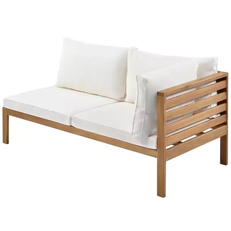 Polibi Acacia Eck-Outdoor-Sofa-Set mit passendem Couchtisch