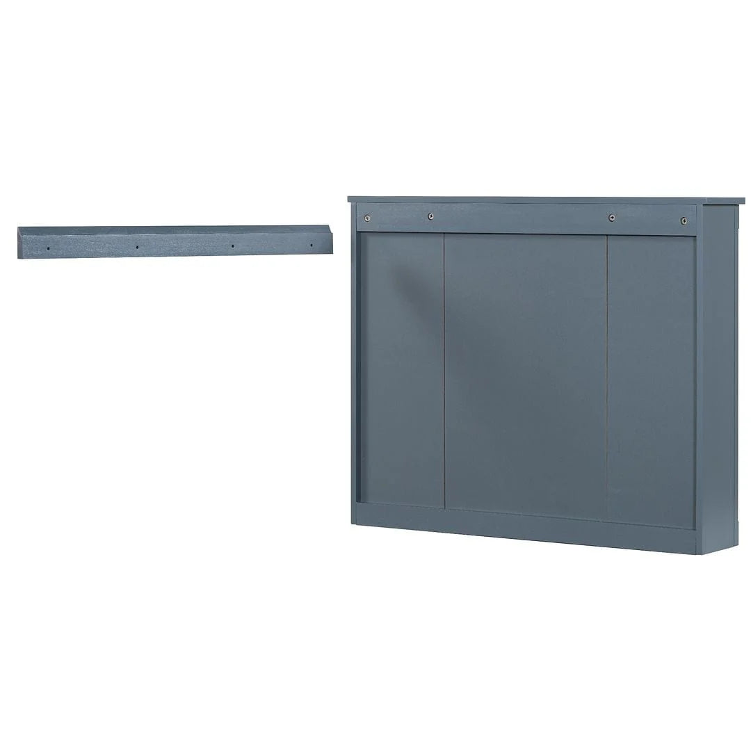36" Moderner Badezimmer-Waschtisch mit Aufsatzwaschbecken und Spiegelschrank, 2 Türen und 2 Schubladen