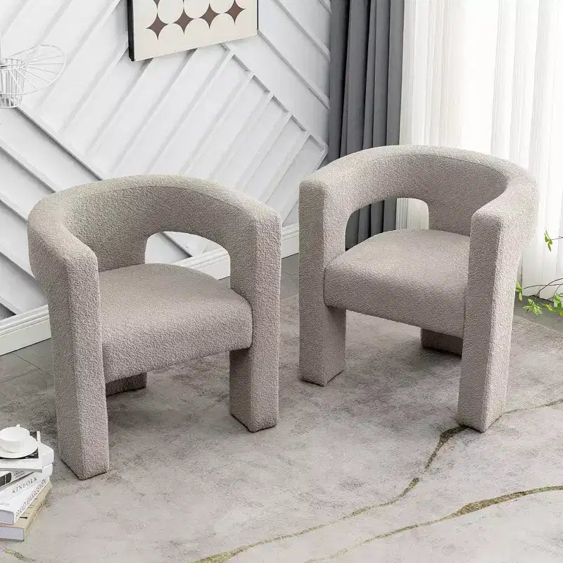 2er-Set 28 breite Polster-Sessel mit Bouclé-Bezug – Kinwell