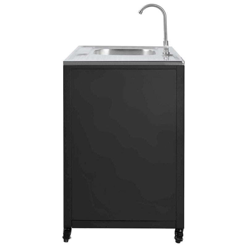 Mobile Outdoor-Spüle, modulare Terrassen-Spülstation mit Schrank