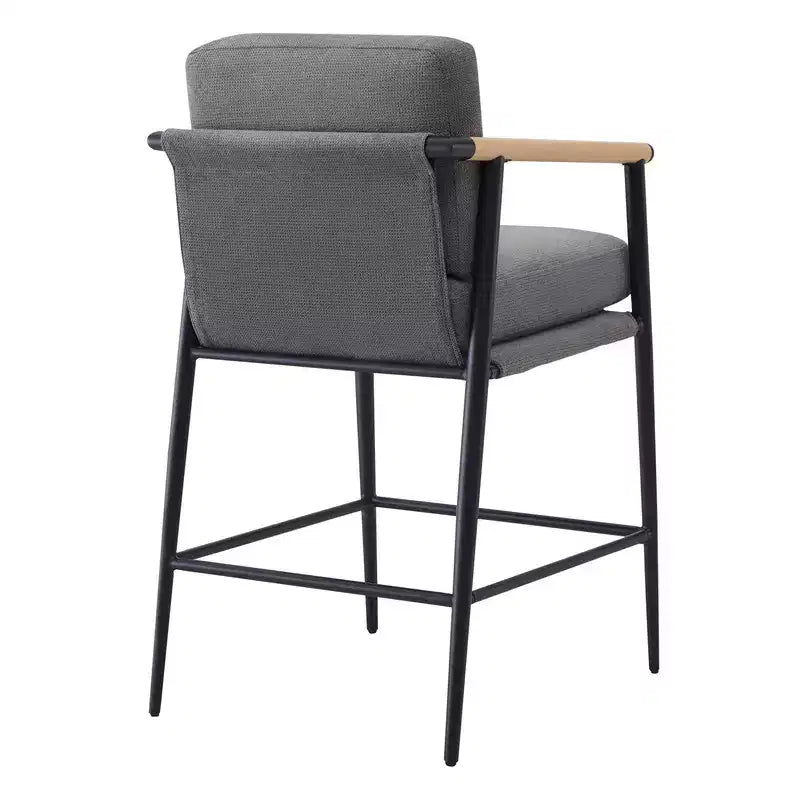Spruce&Spring Moderne Tresenhocker mit Armlehnen & Metallgestell, 2er-Set