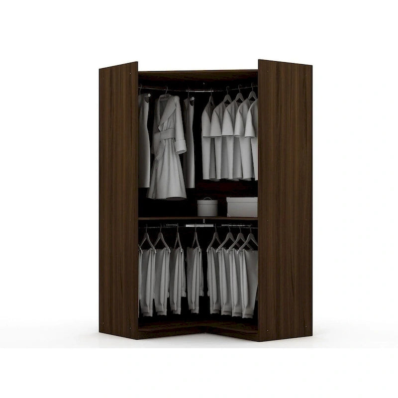 Mulberry 2.0 halb-offenes, 3-teiliges, modernes Eck-Kleiderschrank-Set mit 4 Schubladen