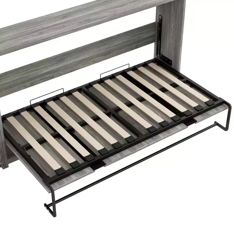GDFStudio Bennett Murphy-Bett aus Metall und Holz, zusammenklappbar zum Schrank