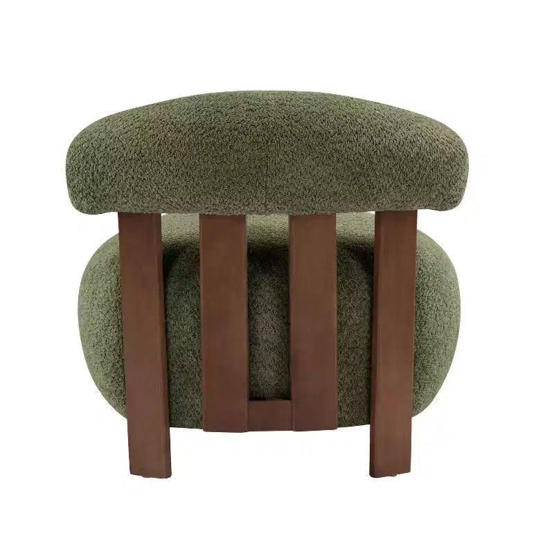 Christopher Knight Home Gareth moderner Akzent-Slipper-Sessel aus Holz mit Bouclé-Polsterung