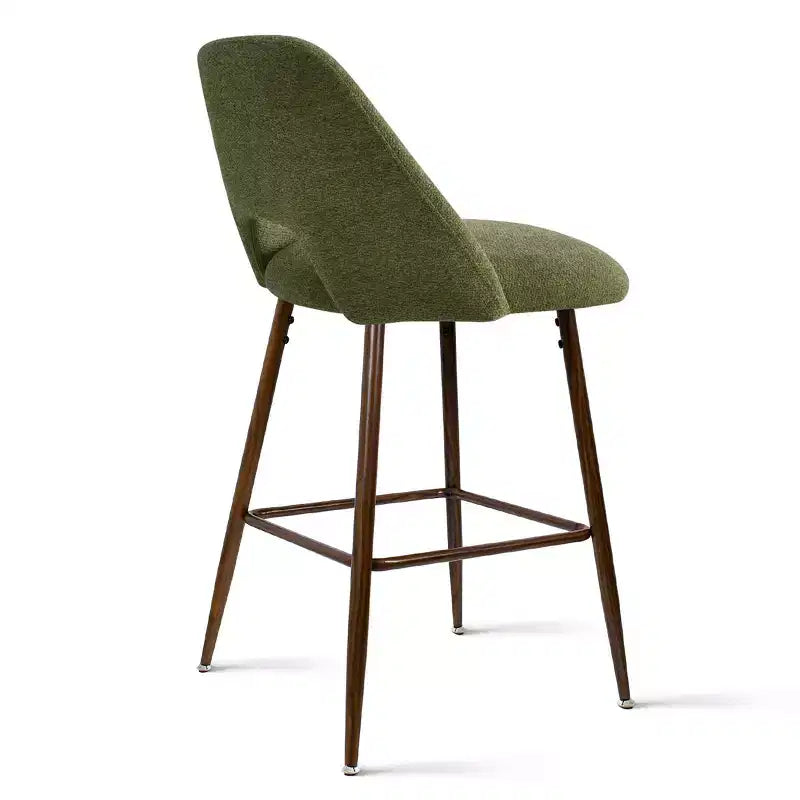 3er-Set Mid-Century Modern Barhocker in Thekenhöhe, 26 Zoll gepolsterte Kücheninselstühle mit Metallbeinen in Walnuss-Optik - Panipeachy