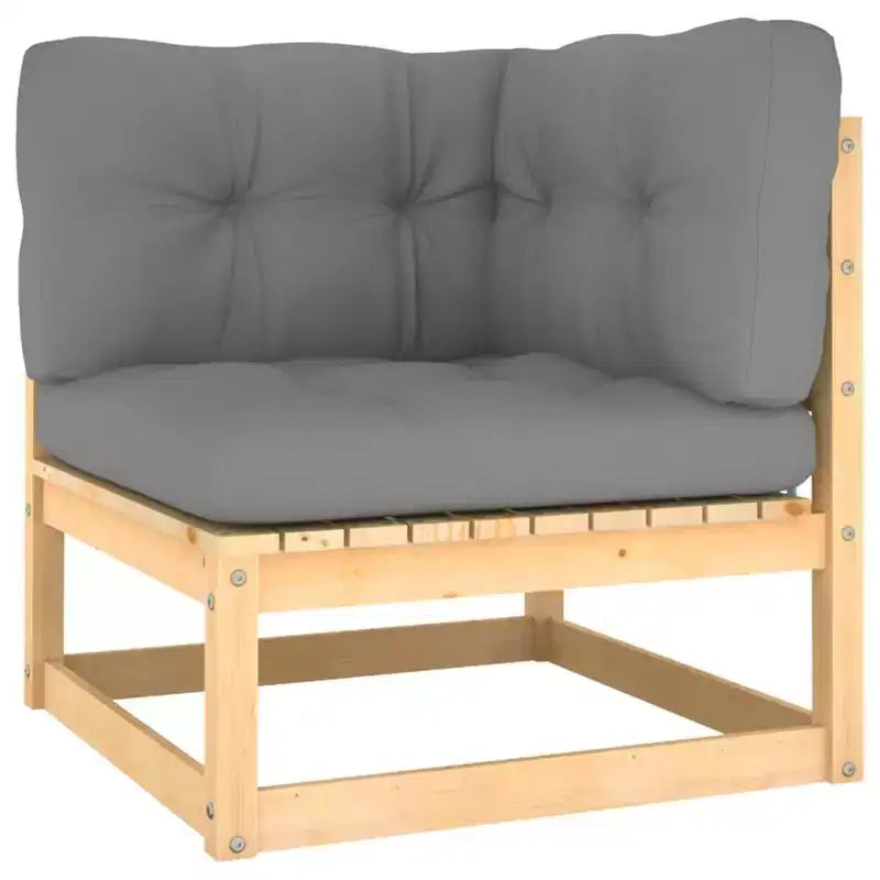 vidaXL 10-teiliges Gartenmöbelset, Outdoor-Ecksofa aus massivem Kiefernholz
