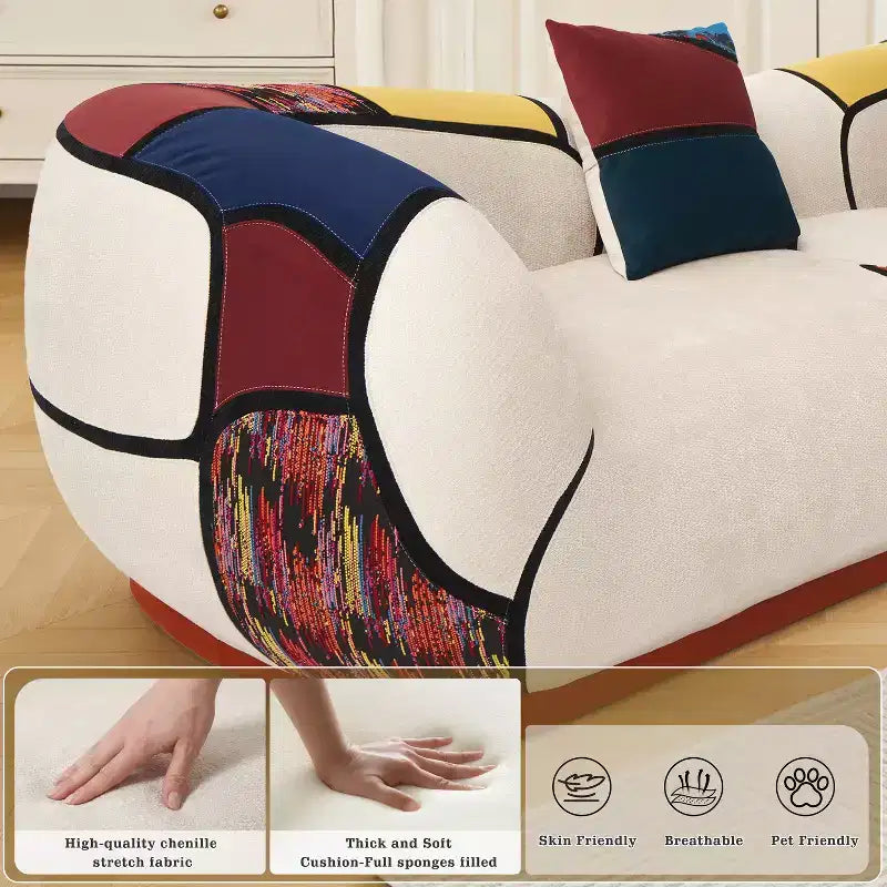 Dyonery 104-Zoll ultra-großes, modernes geschwungenes Sofa, modulares Bodensofa, inklusive Kissen, kein Aufbau erforderlich