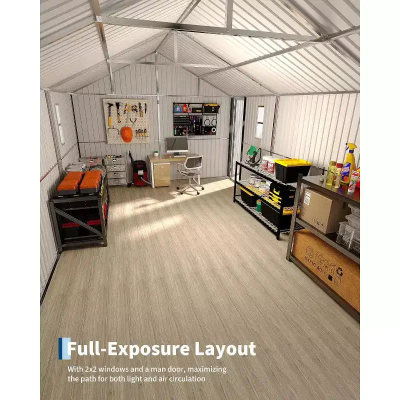 12 × 25 Fuß großer, vollständig geschlossener Metall-Carport mit Vertikaldach und Stahlrahmen