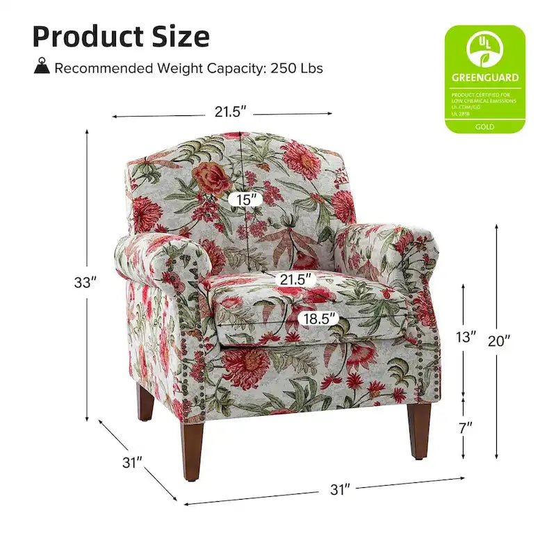 Giampiero Wohnzimmer-Sessel mit Ziernägeln, 2er-Set von HULALA HOME