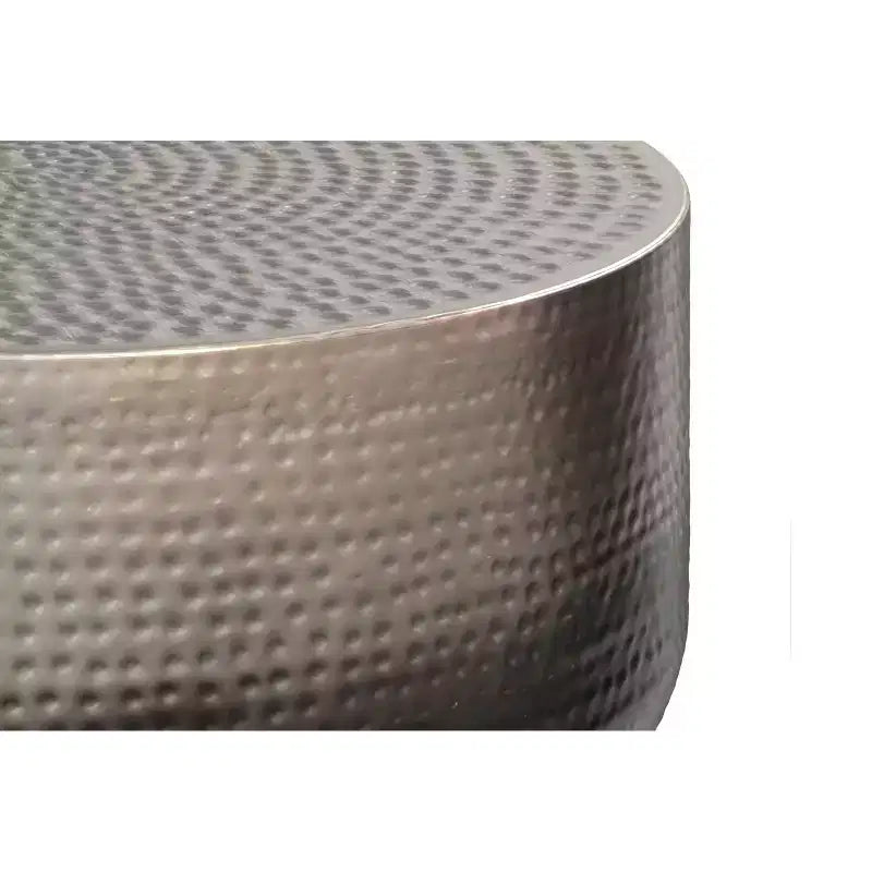Kacy 36 Zoll breiter, moderner Couchtisch aus Metall in Silber-Ombré, montiert
